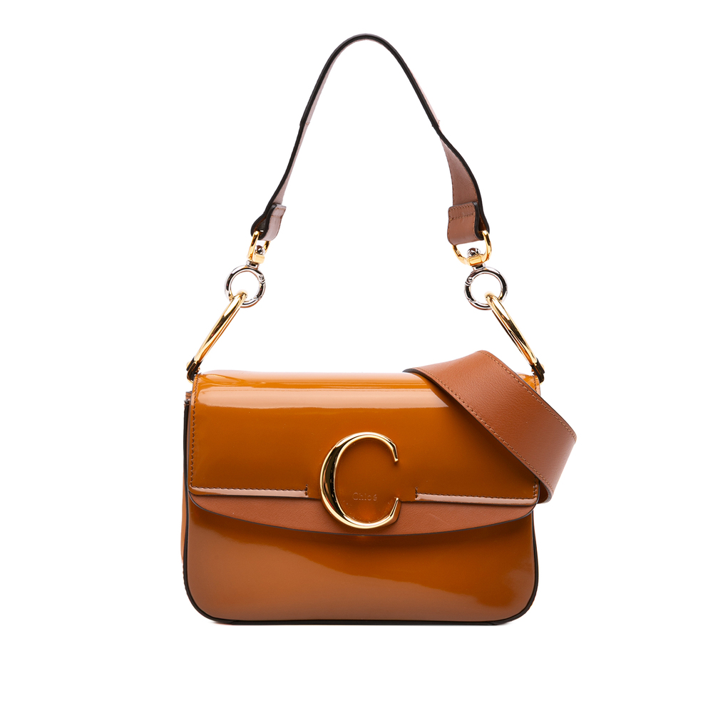 Pre-Loved Chloé Small Spazzolato Sfumato C Double Carry Satchel